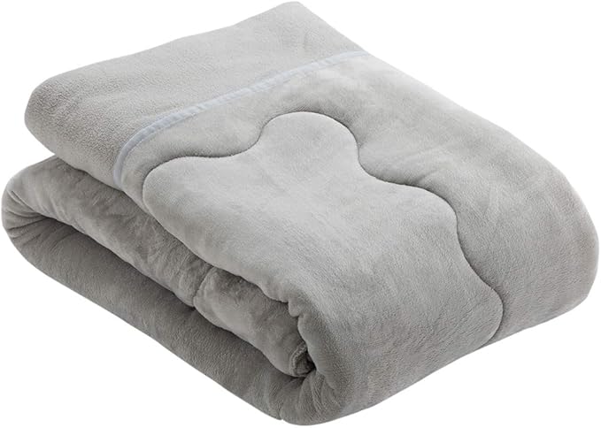 毯子毛毯被子超蓬松保暖可洗保湿性法兰绒 灰色 シングル